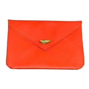 lpsy Sealed With A Kiss Orange and Gold Envelop Makeup Cosmetic Bag Case NWOT